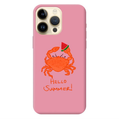 Apple iPhone 13 Pro Max Hello Summer! Pink Colored Silicone TPU Θήκη