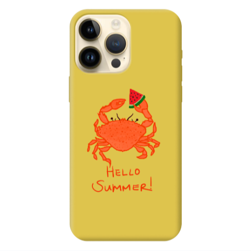 Apple iPhone 13 Pro Max Hello Summer! Yellow Colored Silicone TPU Θήκη