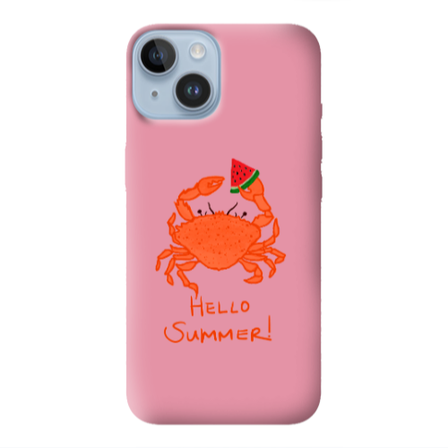 Apple iPhone 14  Hello Summer! Pink Colored Silicone TPU Θήκη