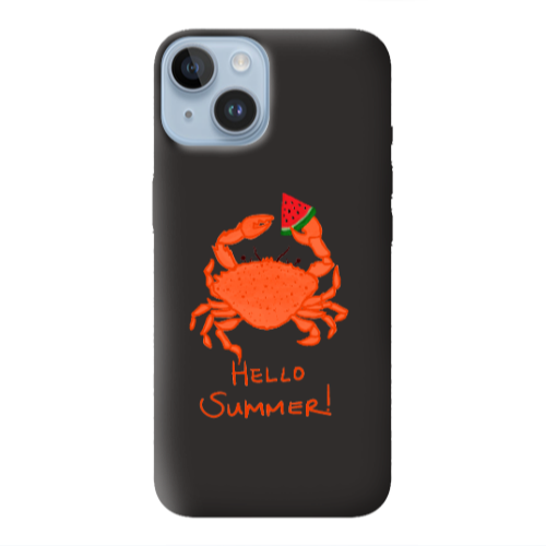 Apple iPhone 14  Hello Summer! Black Colored Silicone TPU Θήκη
