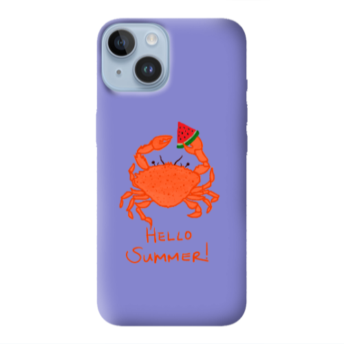Apple iPhone 14 Plus Hello Summer! Purple Colored Silicone TPU Θήκη