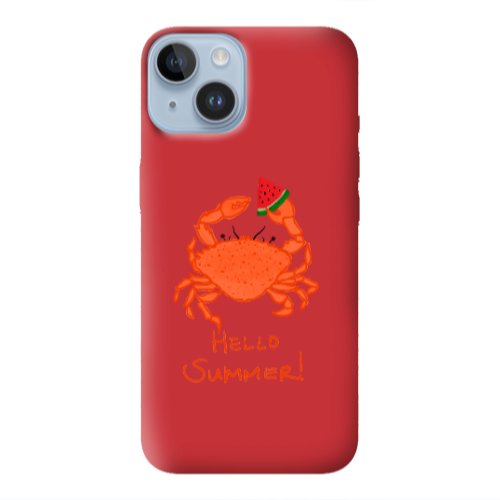 Apple iPhone 14 Plus Hello Summer! Red Colored Silicone TPU Θήκη