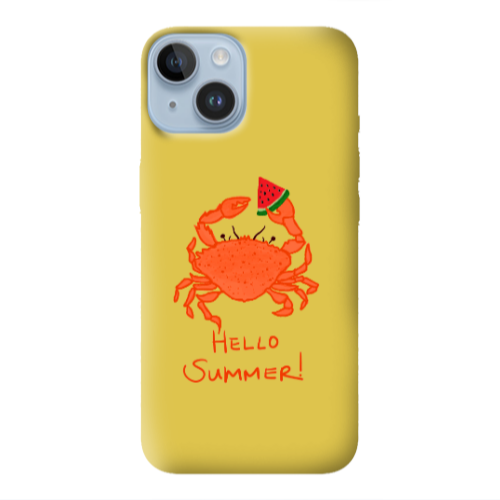 Apple iPhone 14 Plus Hello Summer! Yellow Colored Silicone TPU Θήκη