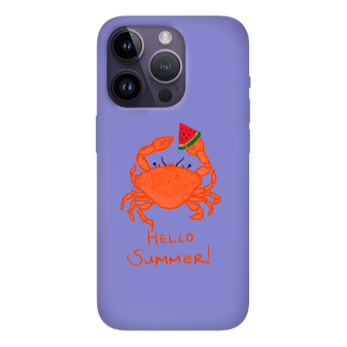 Apple iPhone 14 Pro  Hello Summer! Purple Colored Silicone TPU Θήκη