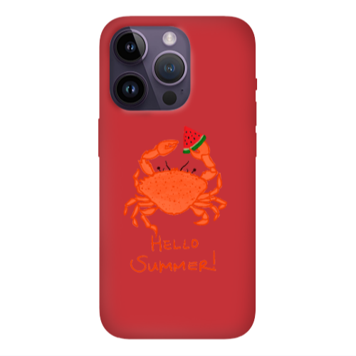 Apple iPhone 14 Pro  Hello Summer! Red Colored Silicone TPU Θήκη