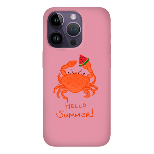 Apple iPhone 14 Pro Max Hello Summer! Pink Colored Silicone TPU Θήκη