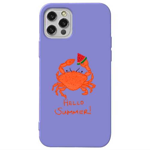 Apple iPhone 13 Pro Hello Summer! Purple Colored Silicone TPU Θήκη