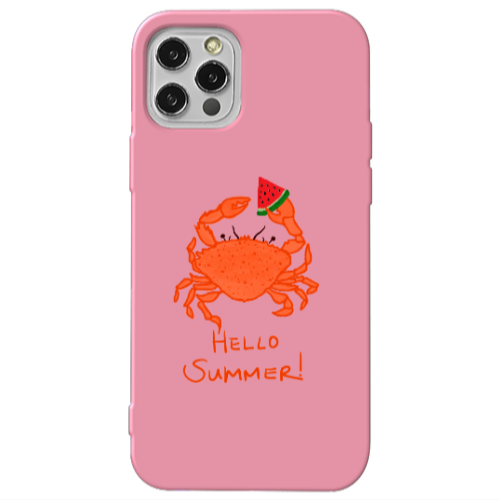 Apple iPhone 13 Pro Hello Summer! Pink Colored Silicone TPU Θήκη
