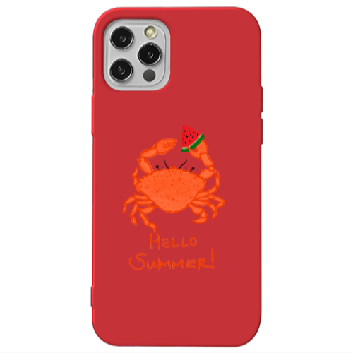 Apple iPhone 13 Pro Hello Summer! Red Colored Silicone TPU Θήκη