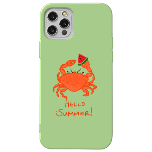 Apple iPhone 12 Pro Hello Summer! Light Green Colored Silicone TPU Θήκη