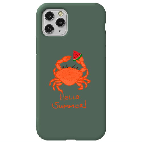 Apple iPhone 11 Pro Max Hello Summer! Dark Green Colored Silicone TPU Θήκη