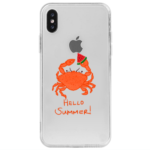 Apple iPhone Xs Hello Summer! Transparent Silicone TPU Θήκη