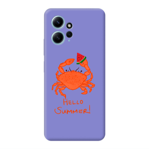 Xiaomi Redmi Note 12 4G Hello Summer! Purple Colored Silicone TPU Θήκη