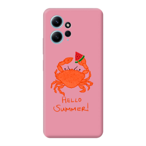 Xiaomi Redmi Note 12 4G Hello Summer! Pink Colored Silicone TPU Θήκη