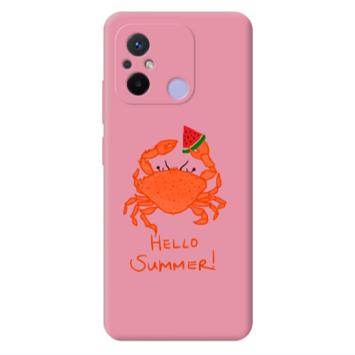 Xiaomi Redmi 12C Hello Summer! Pink Colored Silicone TPU Θήκη