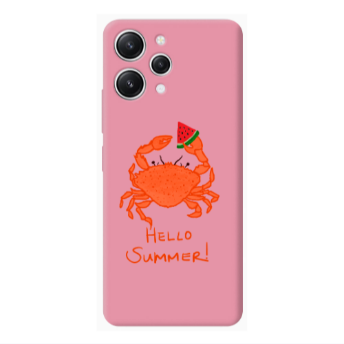 Xiaomi Redmi 12 Hello Summer! Pink Colored Silicone TPU Θήκη