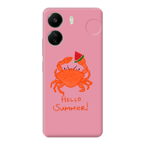 Xiaomi Redmi 13C Hello Summer! Pink Colored Silicone TPU Θήκη