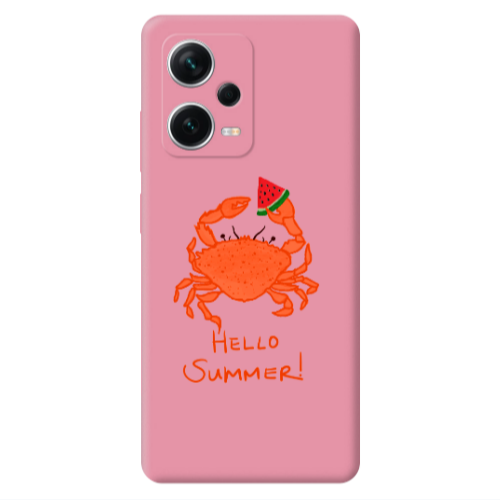 Xiaomi Poco X5 Hello Summer! Pink Colored Silicone TPU Θήκη