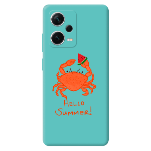 Xiaomi Poco X5 Hello Summer! Turquoise Colored Silicone TPU Θήκη