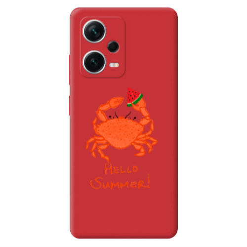 Xiaomi Poco X5 Hello Summer! Red Colored Silicone TPU Θήκη