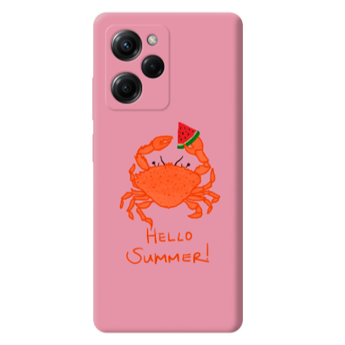 Xiaomi Poco X5 Pro Hello Summer! Pink Colored Silicone TPU Θήκη