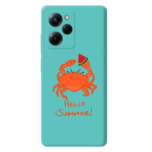 Xiaomi Poco X5 Pro Hello Summer! Turquoise Colored Silicone TPU Θήκη