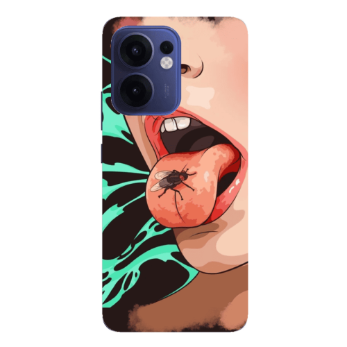 Oppo Reno 13 F Black Snake Transparent Silicone TPU Θήκη