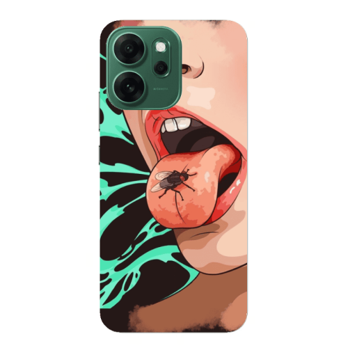 Oppo 14 F Black Snake Transparent Silicone TPU Θήκη