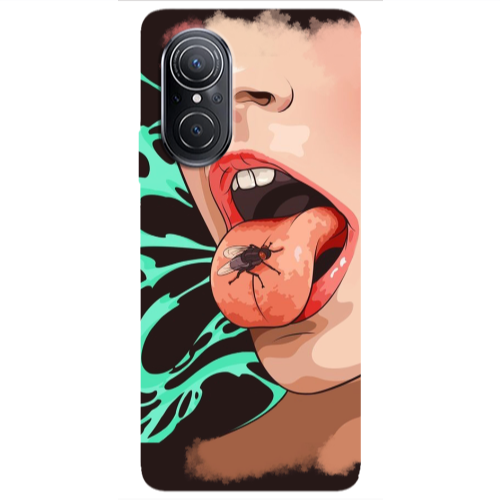 Huawei Nova 9 SE Black Snake Transparent Silicone TPU Θήκη