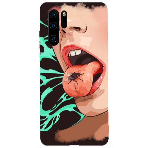 Huawei P30 Pro Black Snake Transparent Silicone TPU Θήκη