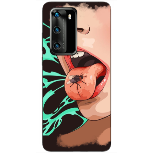 Huawei P40 Black Snake Transparent Silicone TPU Θήκη