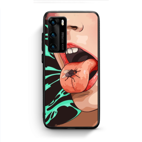 Huawei P40 Black Snake Black Glossy Θήκη