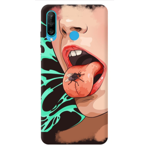 Huawei P30 Lite Black Snake Transparent Silicone TPU Θήκη