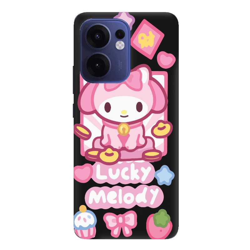 Oppo Reno 13 F Lucky Melody Black Colored Silicone TPU Θήκη