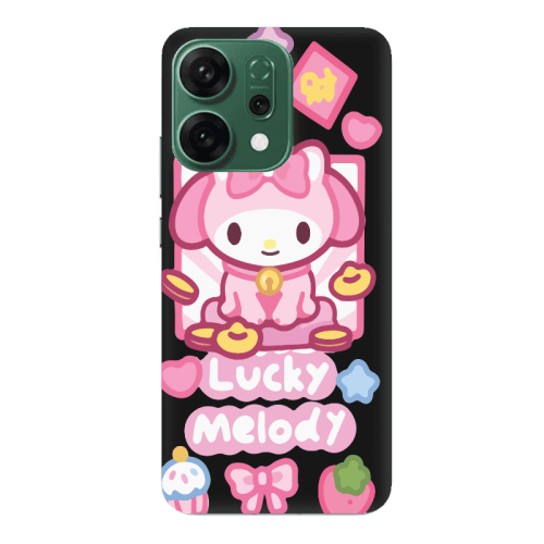 Oppo RENO 14 Lucky Melody Black Colored Silicone TPU Θήκη
