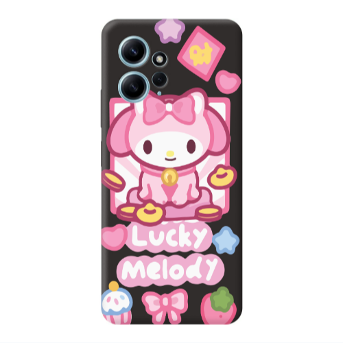 Xiaomi Redmi Note 12 4G Lucky Melody Black Colored Silicone TPU Θήκη