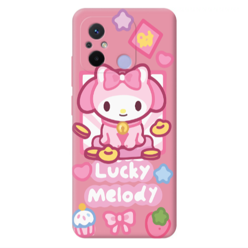 Xiaomi Redmi 12C Lucky Melody Pink Colored Silicone TPU Θήκη