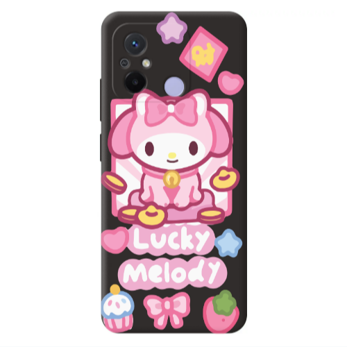 Xiaomi Redmi 12C Lucky Melody Black Colored Silicone TPU Θήκη