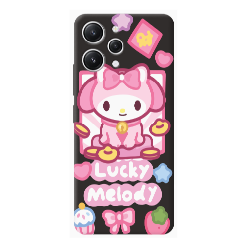 Xiaomi Redmi 12 Lucky Melody Black Colored Silicone TPU Θήκη