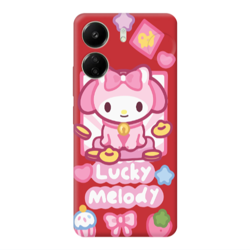 Xiaomi Redmi 13C Lucky Melody Red Colored Silicone TPU Θήκη