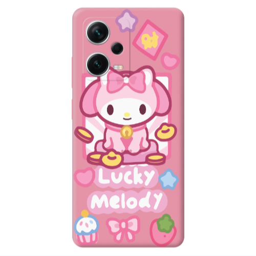 Xiaomi Poco X5 Lucky Melody Pink Colored Silicone TPU Θήκη