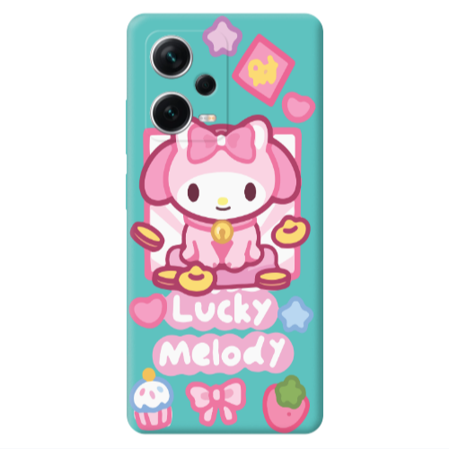 Xiaomi Poco X5 Lucky Melody Turquoise Colored Silicone TPU Θήκη