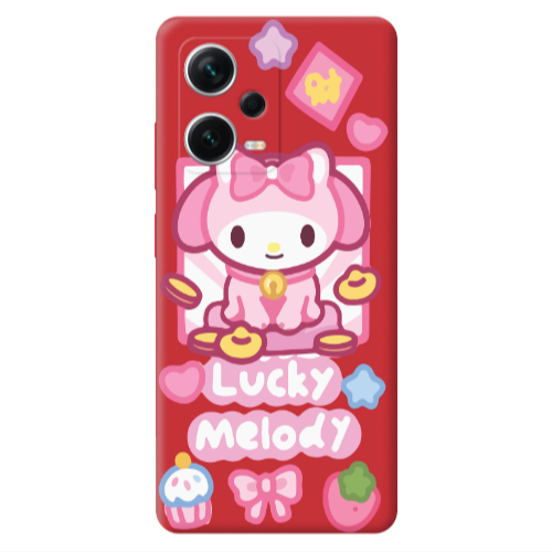 Xiaomi Poco X5 Lucky Melody Red Colored Silicone TPU Θήκη
