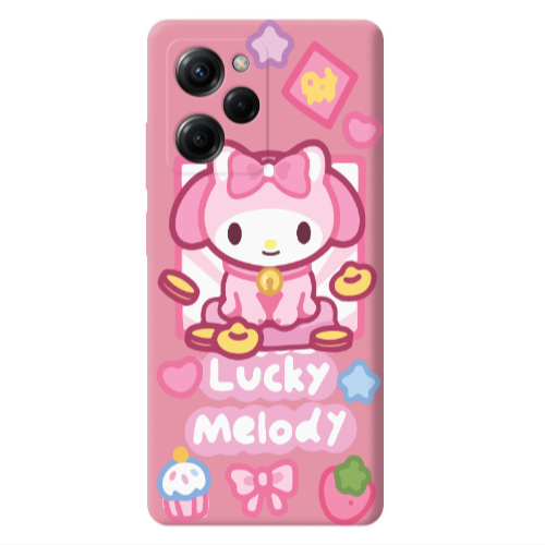 Xiaomi Poco X5 Pro Lucky Melody Pink Colored Silicone TPU Θήκη