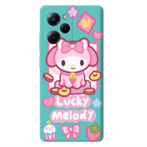 Xiaomi Poco X5 Pro Lucky Melody Turquoise Colored Silicone TPU Θήκη