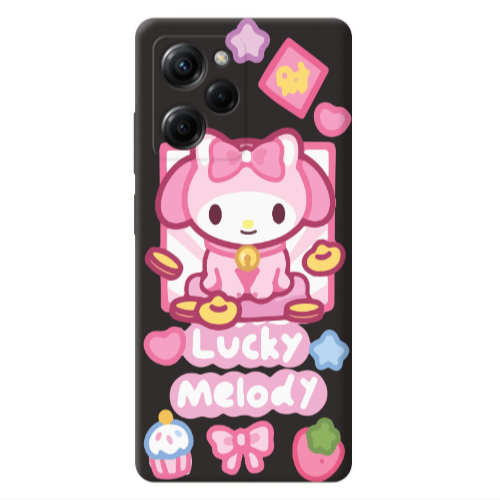 Xiaomi Poco X5 Pro Lucky Melody Black Colored Silicone TPU Θήκη