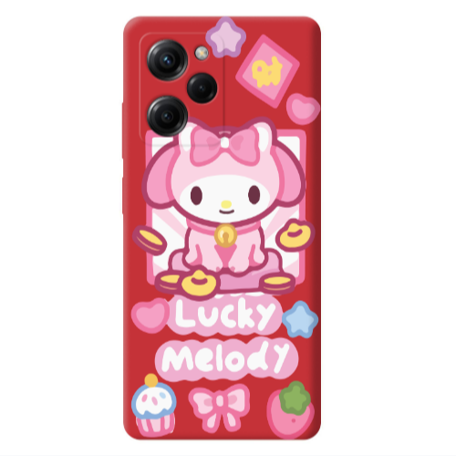 Xiaomi Poco X5 Pro Lucky Melody Red Colored Silicone TPU Θήκη