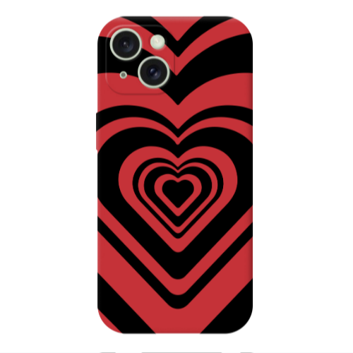 Apple iPhone 15 Hypnosis Red Colored Silicone TPU Θήκη