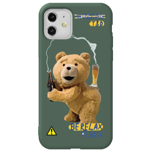 Apple iPhone 11  Be Relax Dark Green Colored Silicone TPU Θήκη