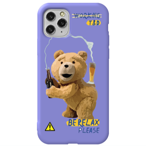 Apple iPhone 11 Pro Be Relax Purple Colored Silicone TPU Θήκη